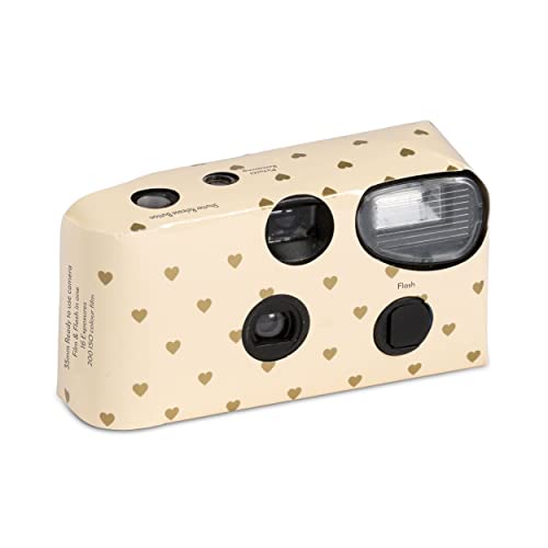 Weddingstar Disposable Camera with Flash - Gold Hearts Weddingstar Disposable Camera with Flash - Gold Hearts