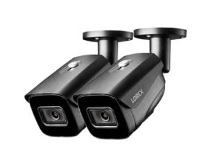 Lorex LNB9242B-2PK-W 4K (8MP) Smart IP Black Security Camera with Listen-in Audio and Real-Time 30FPS Recording (2-Pack)