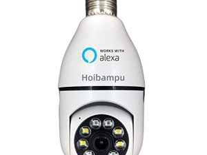 Hoibampu Native 2MP 1080P WiFi Socket Light Bulb Security Camera 2.4GHz 355 Degree Wireless Smart Surveillance Blubs Camera Smart Premium Two-Way Talk No Waterproof