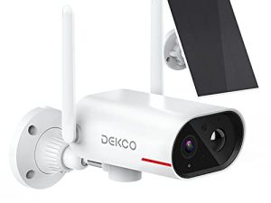 DEKCO Wireless Outdoor Security Camera for Home Security 260° View Range Solar Security Camera