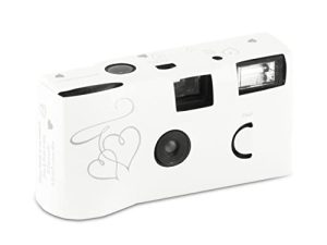 Weddingstar Disposable Camera with Flash - Silver Enchanted Hearts