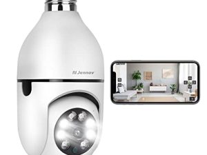 Jennov 3MP/2K Light Bulb Security Camera Wireless Outdoor