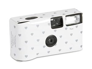 WEDDINGSTAR Disposable Camera with Flash-Silver Hearts