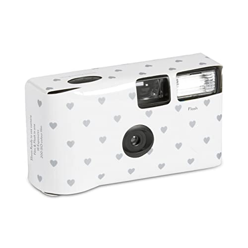 WEDDINGSTAR Disposable Camera with Flash-Silver Hearts WEDDINGSTAR Disposable Camera with Flash-Silver Hearts
