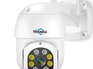 Hiseeu 5MP 360° Pan Tilt Camera WiFi Security Camera Outdoor Motion Tracking Floodlights Light Alarm