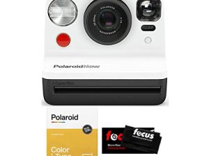 Polaroid Originals Now i-Type Instant Film Camera (Black and White) with Color Instant Film and Microfiber Cleaning Cloth Bundle (3 Items)