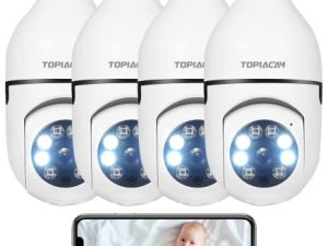 Topiacam 4PCS 360 Degree Light Bulb Security Camera