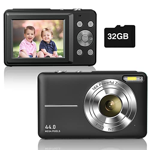 Digital Camera 1080P 44MP Digital Point and Shoot Camera Kids Camera with 32GB Memory Card Digital Camera 1080P 44MP Digital Point and Shoot Camera Kids Camera with 32GB Memory Card