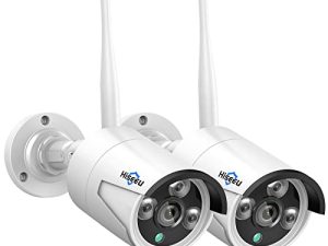 Hiseeu Camera Add on 2 Pack 3MP Outdoor Wireless Security Camera