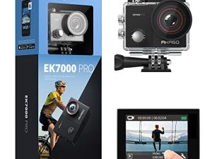 AKASO EK7000 Pro 4K Action Camera with Touch Screen EIS Adjustable View Angle Web Underwater Camera 40m Waterproof Camera Remote Control Sports Camera with Helmet Accessories Kit
