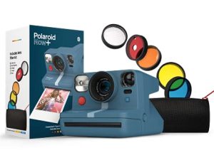 Polaroid Now+ Blue Gray (9063) - Bluetooth Connected I-Type Instant Film Camera with Bonus Lens Filter Set