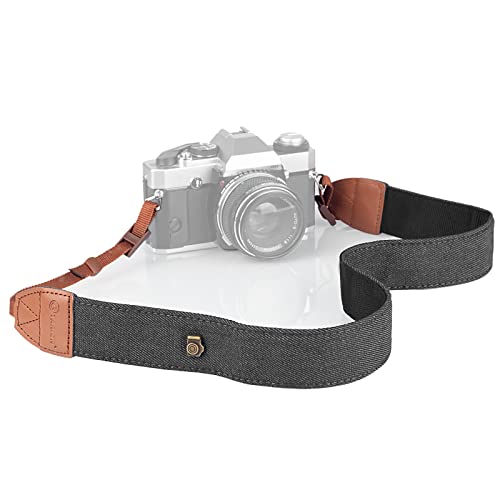 TARION Camera Strap Adjustable DSLR Camera Neck Strap Belt Retro Film Camera Shoulder Strap Vintage Soft Long Rope Universal Cord for Women Men SLR Mirrorless Cameras(Upgraded Version) (Black) TARION Camera Strap Adjustable DSLR Camera Neck Strap Belt Retro Film Camera Shoulder Strap Vintage Soft Long Rope Universal Cord for Women Men SLR Mirrorless Cameras(Upgraded Version) (Black)
