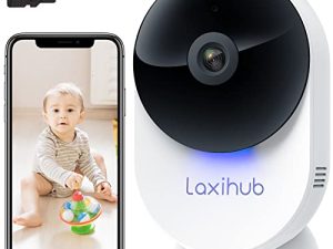 LAXIHUB 5GHz WiFi Security Camera Indoor Baby Monitor Cam White Home Pet/Dog/Cat Camera with App