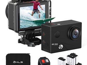 HLS 4k Action Camera Waterproof with 3 Batteries