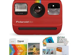 Polaroid Go Instant Camera (Black) with GO Color Film Double Packs and Everything PhotoBox (7 Items)