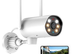Hawkray WiFi Outdoor Security Camera Power Wired 3MP 2K Resolution,Pan Rotating 180° ,AI Function (Human Recognition & Tracking) 5X Digital Zoom. Two Way Audio White/IR Dual Light Support