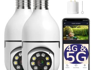 rohxizw 2PCS 3MP Light Bulb Security Camera Wireless Outdoor