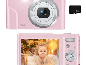 Digital Camera for Kids Boys and Girls - 36MP Children's Camera with 32GB SD Card,Full HD 1080P Rechargeable Electronic Mini Camera for Students