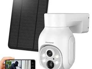 Security Camera Wireless Outdoor with Solar Powered：2K HD Home 360° PTZ Surveillance System with Color Night Vision