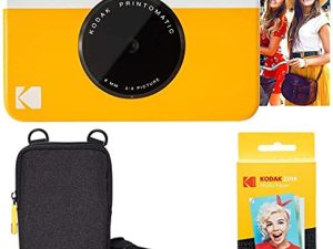 Kodak Printomatic Instant Camera (Yellow) Basic Bundle + Zink Paper (20 Sheets) + Deluxe Case