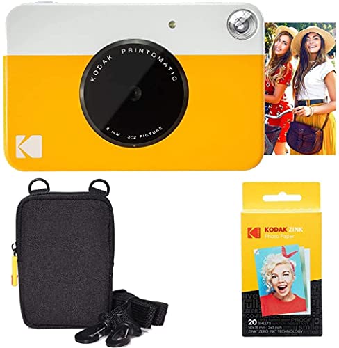 Kodak Printomatic Instant Camera (Yellow) Basic Bundle + Zink Paper (20 Sheets) + Deluxe Case Kodak Printomatic Instant Camera (Yellow) Basic Bundle + Zink Paper (20 Sheets) + Deluxe Case