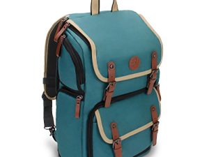 GOgroove Full-Size Camera Backpacks for Photographers (Green) - DSLR Camera Backpack with 15.6 in. Laptop Space