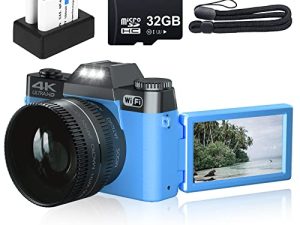 4K Digital Camera for Photography and Video VJIANGER 48MP Vlogging Camera with Flip Screen