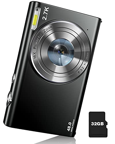 Digital Camera Auto Focus 2.7K 48MP Digital Point and Shoot Camera with 32GB Memory Card Digital Camera Auto Focus 2.7K 48MP Digital Point and Shoot Camera with 32GB Memory Card