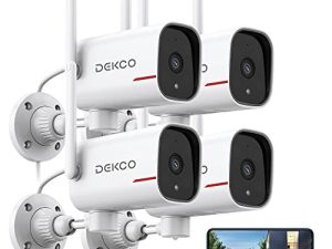 DEKCO Home Security Cameras 1080p Pan Rotating 180° Wired Outdoor Security Cameras with Night Vision