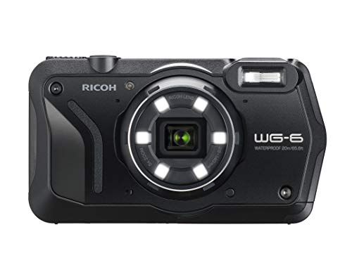 RICOH WG-6 Webcam Black Waterproof Camera 20MP Higher Resolution Images 3-inch LCD Waterproof 20m Shockproof 2.1m Underwater Mode 6-LED Ring Light for Macro Photography RICOH WG-6 Webcam Black Waterproof Camera 20MP Higher Resolution Images 3-inch LCD Waterproof 20m Shockproof 2.1m Underwater Mode 6-LED Ring Light for Macro Photography
