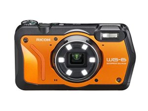 Ricoh WG-6 Webcam Orange Waterproof Camera 20MP Higher Resolution Images 3-Inch LCD Waterproof 20m Shockproof 2.1m Underwater Mode 6-LED Ring Light for Macro Photography