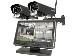 Defender PHOENIXM2 Non WiFi. Plug-in Power Security Cameras- for Home & Business Surveillance Indoor & Outdoor Bullet Cameras with 7 Inch LCD Display Monitor