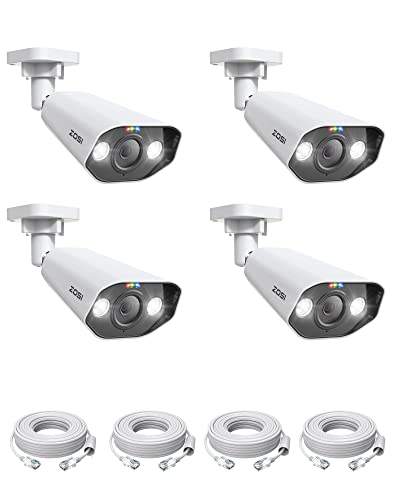 ZOSI 4PK 8MP PoE IP Camera with Ethernet Cables 4K Outdoor Security Camera with 2-Way Talk ZOSI 4PK 8MP PoE IP Camera with Ethernet Cables 4K Outdoor Security Camera with 2-Way Talk
