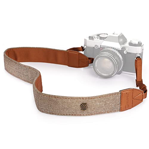 TARION Camera Shoulder Neck Strap Vintage Belt for All DSLR Camera Nikon Canon Sony Pentax Classic White and Brown Weave TARION Camera Shoulder Neck Strap Vintage Belt for All DSLR Camera Nikon Canon Sony Pentax Classic White and Brown Weave