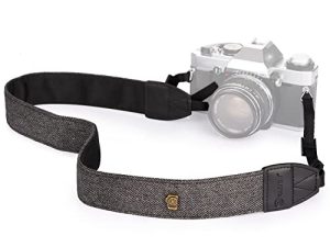 TARION Camera Shoulder Neck Strap Vintage Belt for All DSLR Camera Nikon Canon Sony Pentax Classic White and Black Weave (Upgraded Version)
