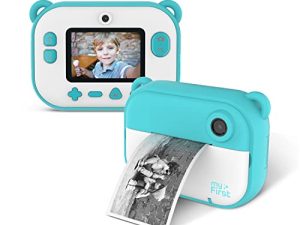 myFirst Camera Insta 2 Instant Camera Hybrid with BPA Free Thermal Paper Sticker (140 Shots) Front and Selfie Lens Christmas Birthday Gift for Boys Girls Adults Age 4-15 (Blue)