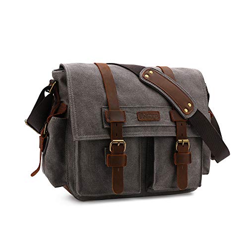 Kattee Leather Canvas Camera Bag Vintage DSLR SLR Messenger Shoulder Bag Kattee Leather Canvas Camera Bag Vintage DSLR SLR Messenger Shoulder Bag