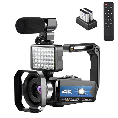 OIEXI 4K Camera for YouTube Videos HD Camcorder with LED Light Digital Vlog Camera with 16X Digital Zoom and Night Vision OIEXI 4K Camera for YouTube Videos HD Camcorder with LED Light Digital Vlog Camera with 16X Digital Zoom and Night Vision