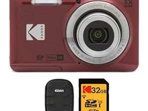 Kodak PIXPRO Friendly Zoom FZ55 Digital Camera (Red) with Hard Case and 32GB SD Card Bundle (3 Items)