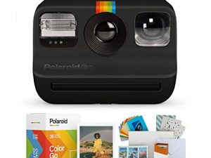 Polaroid Go Instant Camera (Black) with Film Double Packs and Everything PhotoBox Kit Bundle (3 Items)
