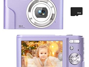 Digital Camera for Kids Boys and Girls - 36MP Children's Camera with 32GB SD Card,Full HD 1080P Rechargeable Electronic Mini Camera for Students