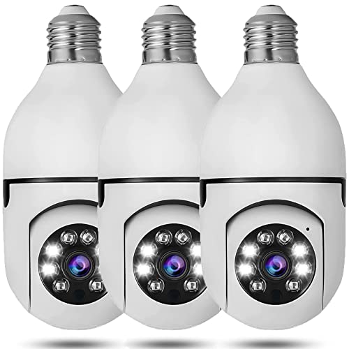 Hoibampu 3 Pack Wireless Outdoor Light Bulb Camera 1080P HD Indoor WiFi Smart Security Home Cam with 2-Way Audio Color Night Vision Human Motion Detection Alarm Hoibampu 3 Pack Wireless Outdoor Light Bulb Camera 1080P HD Indoor WiFi Smart Security Home Cam with 2-Way Audio Color Night Vision Human Motion Detection Alarm