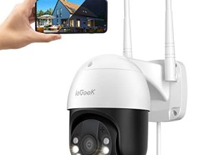 ieGeek Security Camera Outdoor with Spotlights 1080P Color Night Vision Wired Surveillance Camera