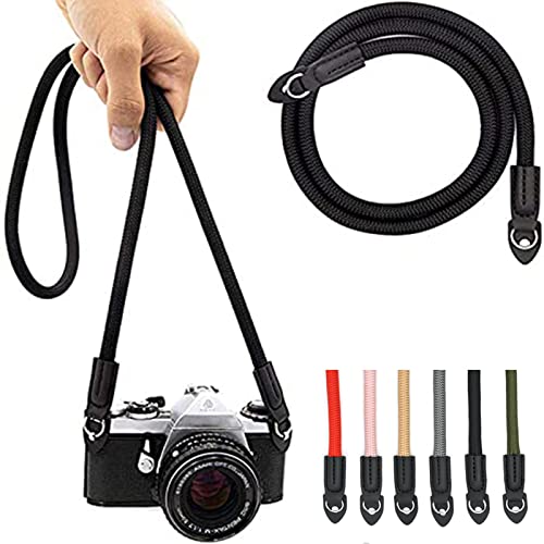 Eorefo Camera Strap Vintage 100cm Nylon Climbing Rope Camera Neck Shoulder Strap for Micro Single and DSLR Camera.(Black) Eorefo Camera Strap Vintage 100cm Nylon Climbing Rope Camera Neck Shoulder Strap for Micro Single and DSLR Camera.(Black)