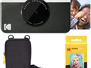 Kodak Printomatic Instant Camera (Black) Basic Bundle + Zink Paper (20 Sheets) + Deluxe Case