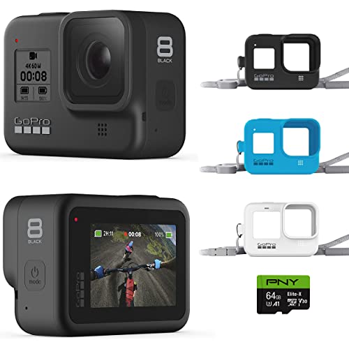 GoPro HERO8 Black + Lanyard + 64 GB SD Card - E-Commerce Packaging - Waterproof Digital Action Camera with Touch Screen 4K HD Video 12MP Photos Live Streaming Stabilization GoPro HERO8 Black + Lanyard + 64 GB SD Card - E-Commerce Packaging - Waterproof Digital Action Camera with Touch Screen 4K HD Video 12MP Photos Live Streaming Stabilization