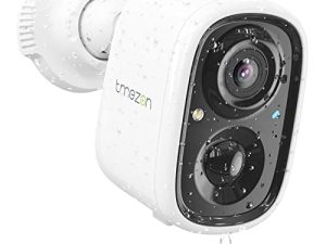 TMEZON Wireless Security Camera Outdoor WiFi Battery Rechargeable Powered 2K Camera for Home Surveillance Night Vision with AI Motion Detection