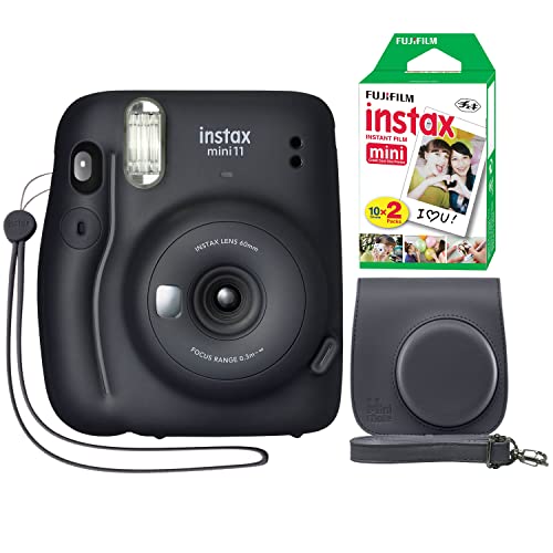 Fujifilm Instax Mini 11 Instant Camera Charcoal Gray + Minimate Custom Case + Fuji Instax Film 20 Sheets Twin Pack Fujifilm Instax Mini 11 Instant Camera Charcoal Gray + Minimate Custom Case + Fuji Instax Film 20 Sheets Twin Pack