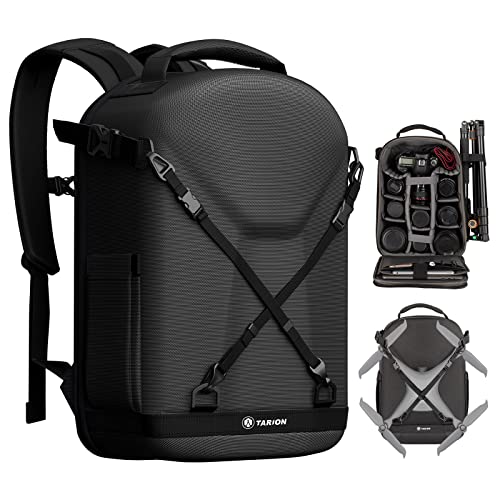 TARION Camera Backpack Hardshell DSLR Camera Bag 3-side Hard Case Photography Backpack with Waterproof Raincover Laptop/Tripod Compartment for Men Women Photographers Black TARION Camera Backpack Hardshell DSLR Camera Bag 3-side Hard Case Photography Backpack with Waterproof Raincover Laptop/Tripod Compartment for Men Women Photographers Black