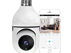 WOOLINK Light Bulb Security Camera 3MP Wireless WiFi 2.4GHz Smart Home Camera Bulb Night Vision Alarm Motion Detection Indoor/Outdoor